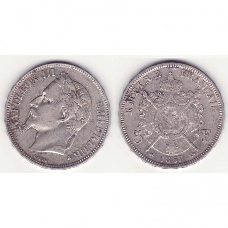 5 francs Napoleon III 1867 A argent ( 012 )