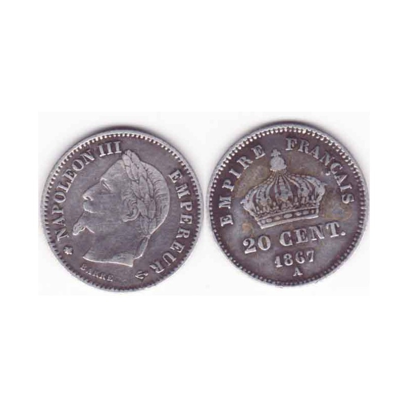 20 cents Napoleon III 1867 A argent ( 005 )