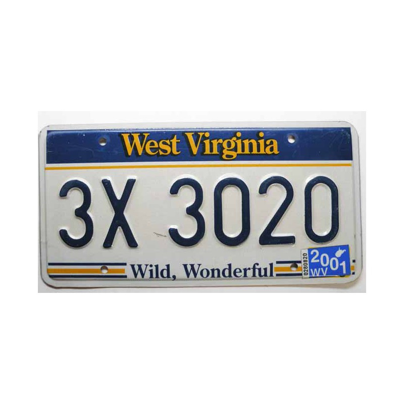 Plaque d Immatriculation USA - West Virginia ( 378 )