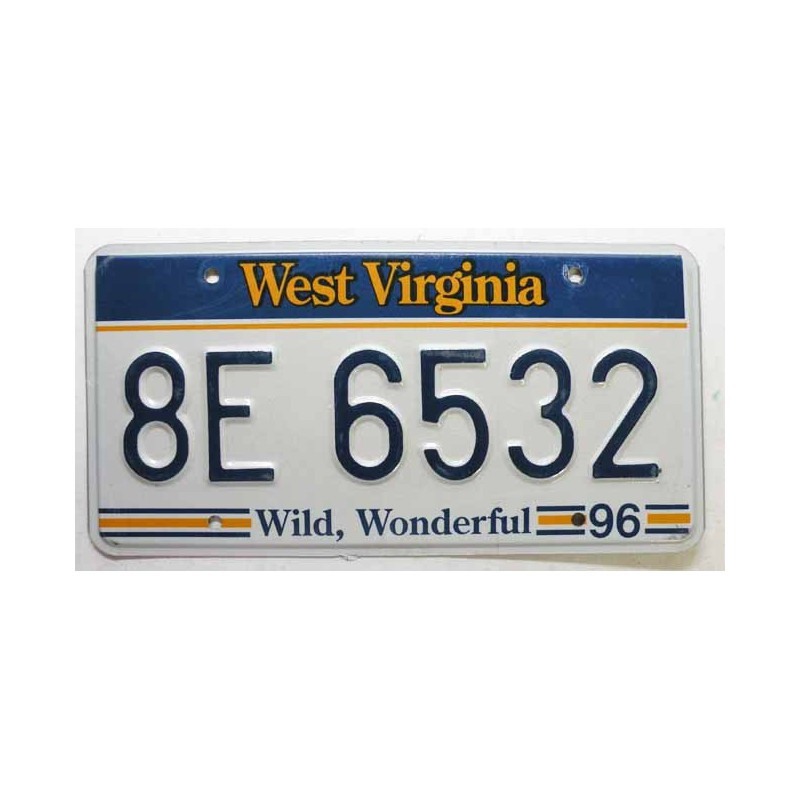 Plaque d'immatriculation américaine WEST VIRGINIA Wild Wonderful