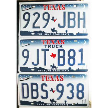 lot de 3 Plaques d Immatriculatio&#8203;n USA - Texas ( 477 )