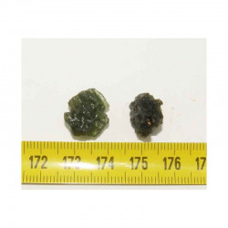 2 Moldavites vertes ( meteorite -Tectite - 2.85 grs - 009 )
