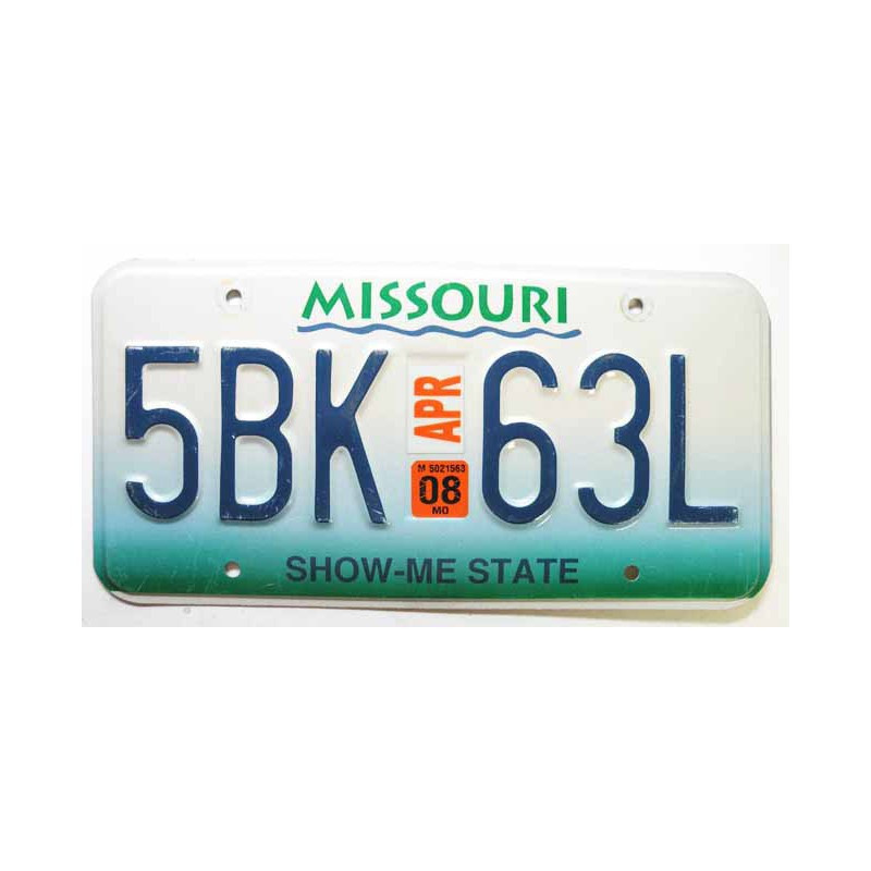 Plaque d Immatriculation USA - Missouri ( 508 )