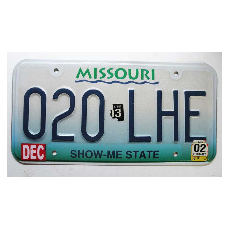 Plaque d Immatriculation USA - Missouri ( 507 )