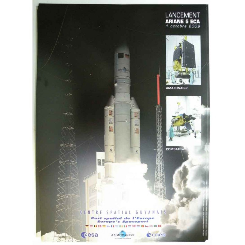 Poster officiel Ariane 5 Lancement du 01 Octobre 2009