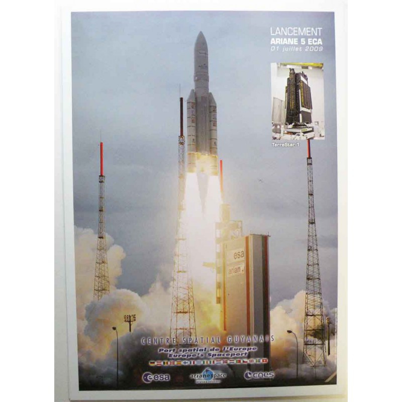 Poster officiel Ariane 5 Lancement du 01 juillet 2009