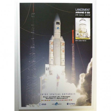 Poster officiel Ariane 5 Lancement du 09 mars 2008