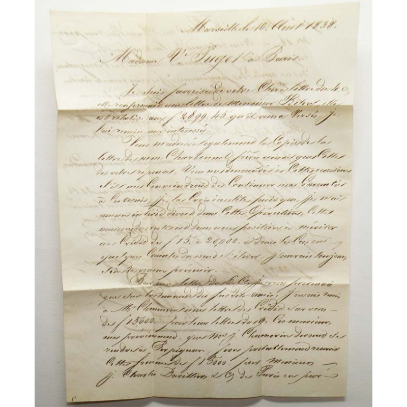 Lettre 1838 avec une marque postale ( 034 )