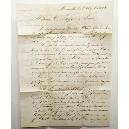 Lettre 1838 avec une marque postale ( 034 )