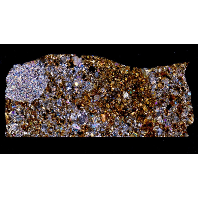 Lame mince de météorite NWA 12976 - chondrite L3.6 (NWA - 027*) Lame mince de météorite NWA 12976 - chondrite L3.6 (NWA - 027*)