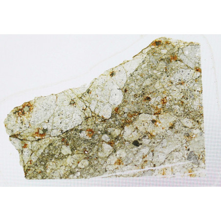 Lame mince de météorite NWA 6042 - chondrite LL6 brecia (NWA - 002*)