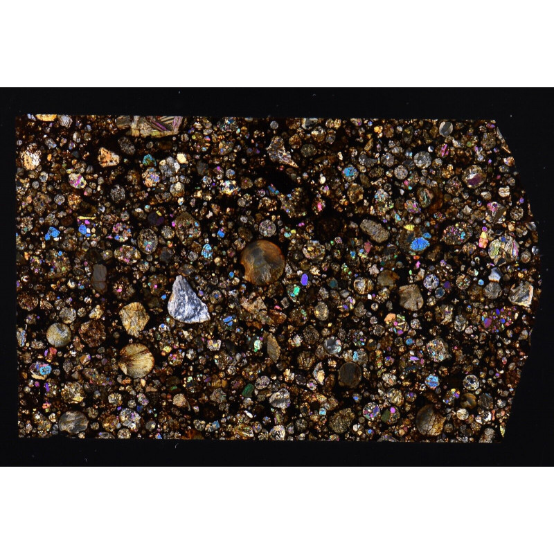 Lame mince de météorite NWA 10650 - chondrite LL3.15 (NWA - 030*) Lame mince de météorite NWA 10650 - chondrite LL3.15 (NWA - 030*)