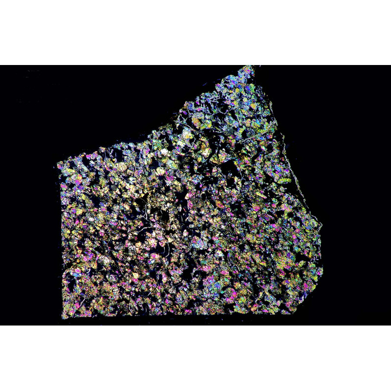 Lame mince de météorite NWA 15016 - Martienne Achondrite Shergottite (Algérie - 035*) Lame mince de météorite NWA 15016 - Martienne Achondrite Shergottite (Algérie - 035*)