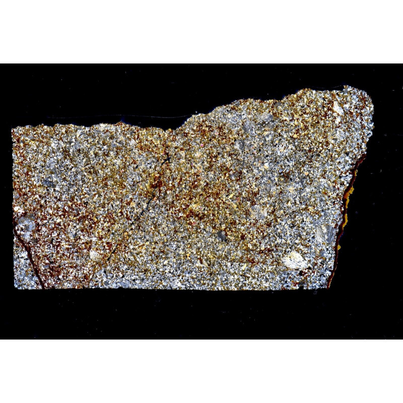 Lame mince de météorite Al Haggounia 001 - EL chondrite impact melt rock - (NWA - 039*) Lame mince de météorite Al Haggounia 001 - EL chondrite impact melt rock - (NWA - 039*)