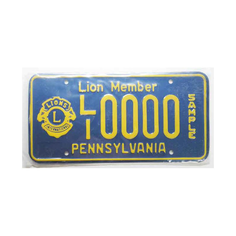 Plaque d Immatriculation USA - Pennsylvania  (602 )