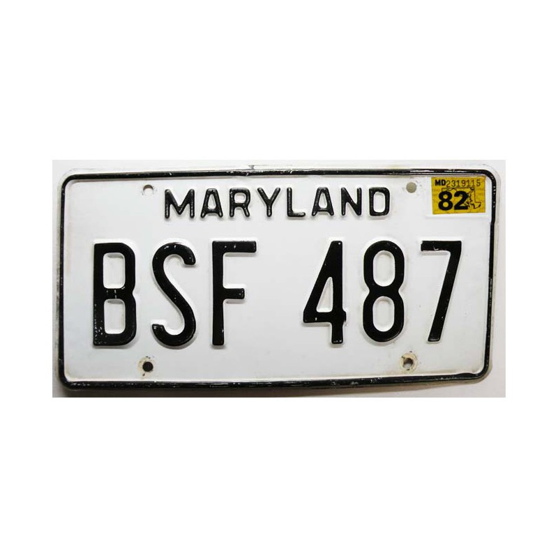 Plaque d Immatriculation USA - Maryland ( 655 )