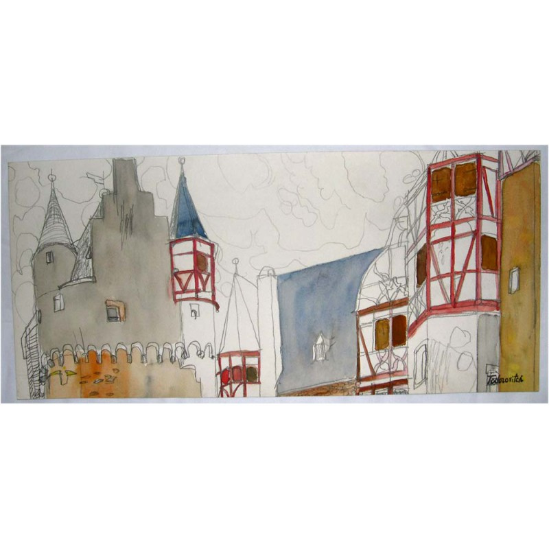 Aquarelle originale de Todorovitch ( 56 ) Aquarelle originale de Todorovitch ( 56 )