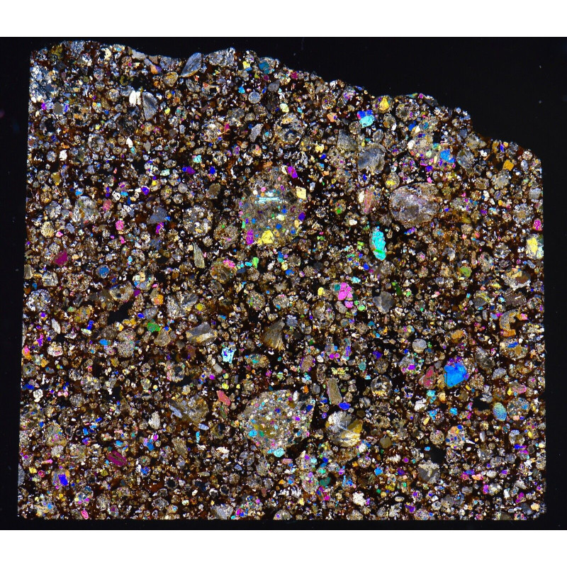 Lame mince de météorite Boura - Chondrite H4-S1-W3 (NWA - 044*) Lame mince de météorite Boura - Chondrite H4-S1-W3 (NWA - 044*)