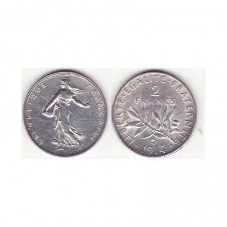 2 francs semeuse 1914 C argent ( 005 )
