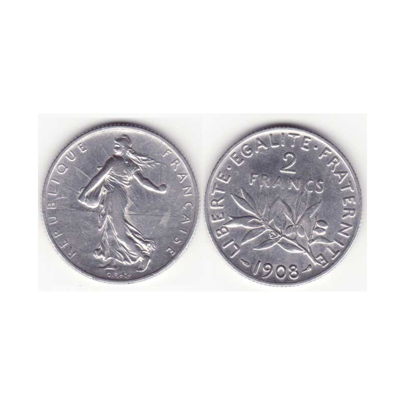 2 francs semeuse 1908 argent ( 003 )
