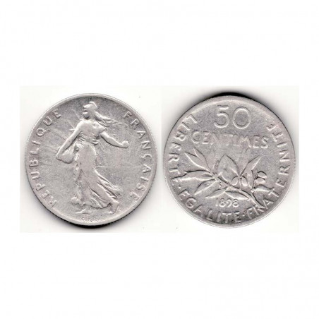 50 cents semeuse 1898 argent ( 001)