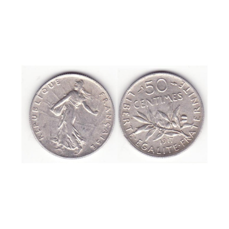 50 cents semeuse 1917 argent ( 002 )