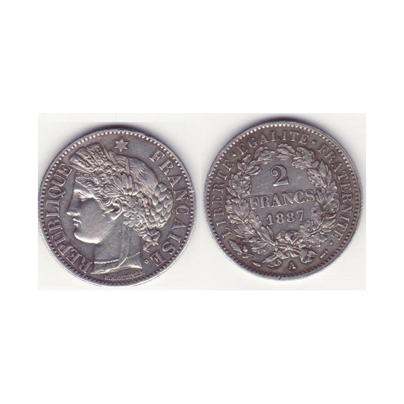 1 piece de 2 francs Ceres Argent 1887 A ( 005 )