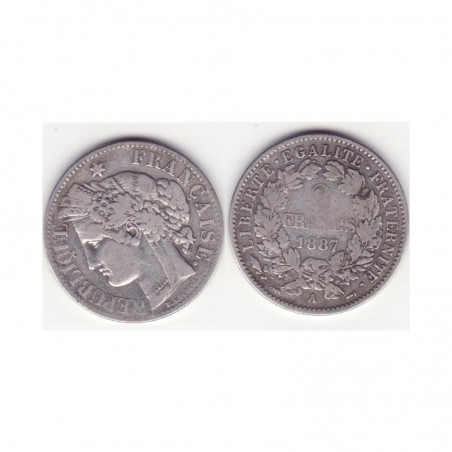 1 piece de 2 francs Ceres Argent 1887 A ( 007 )