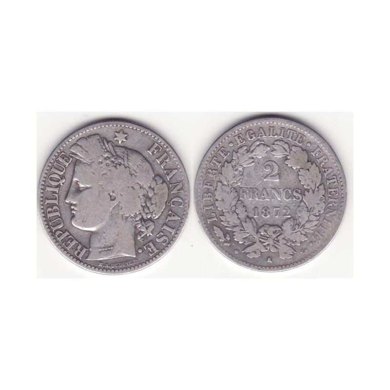 1 piece de 2 francs Ceres Argent 1872 K ( 002 )