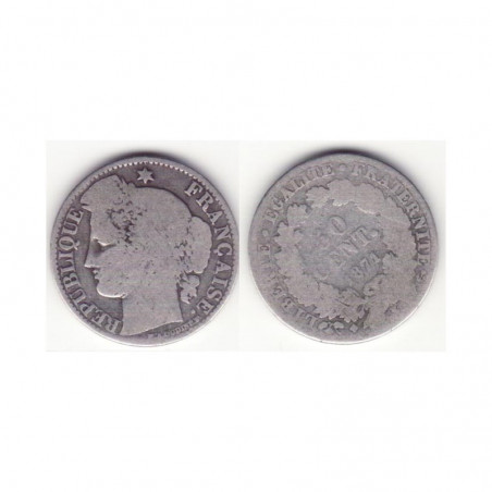 1 piece de 50 centimes Ceres Argent 1871 K ( 001 )