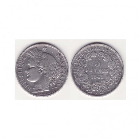 1 piece de 5 francs Ceres Argent 1849 A ( 001 )