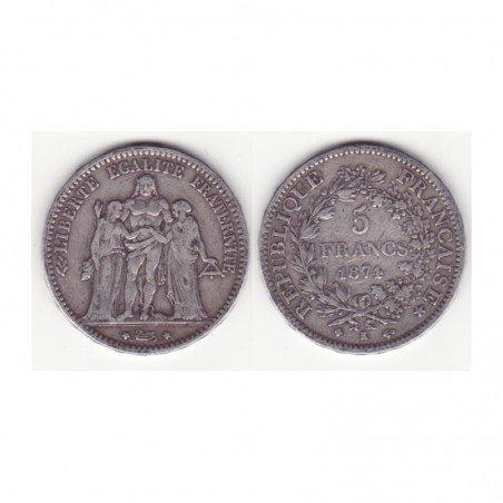 5 francs Hercule 1874 K argent ( 004 )