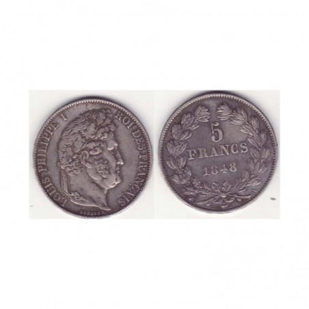 5 francs Louis Philippe 1848 A Argent ( 001 )