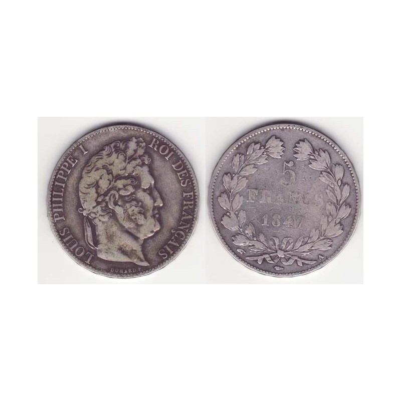 5 francs Louis Philippe 1847 A Argent ( 003 )