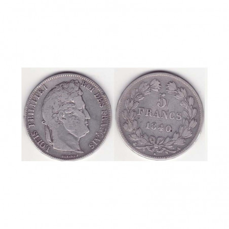 5 francs Louis Philippe 1840 A Argent ( 002 )