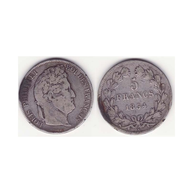 5 francs Louis Philippe 1834 W Argent ( 002 )