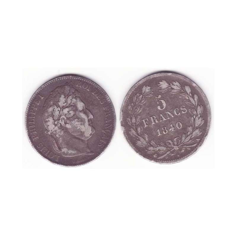 5 francs Louis Philippe 1840 A Argent ( 003 )