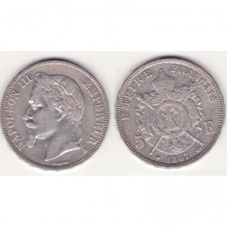 5 francs Napoleon III 1867 A argent ( 008 )