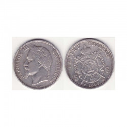 5 francs Napoleon III 1868 BB argent ( 002 )