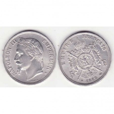 5 francs Napoleon III 1869 BB argent ( 014 )