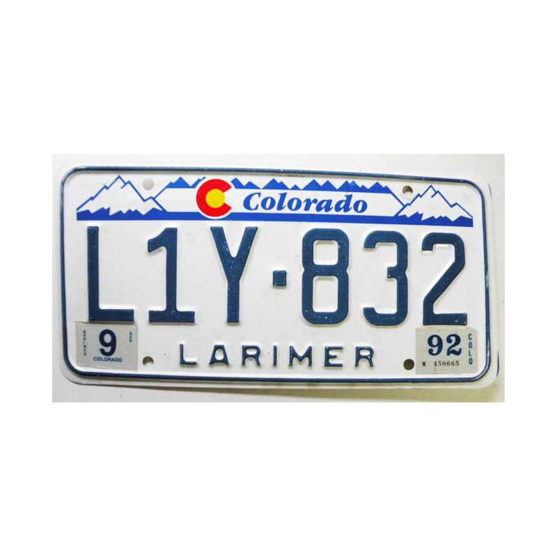 Plaque d Immatriculation USA - Colorado ( 777 )