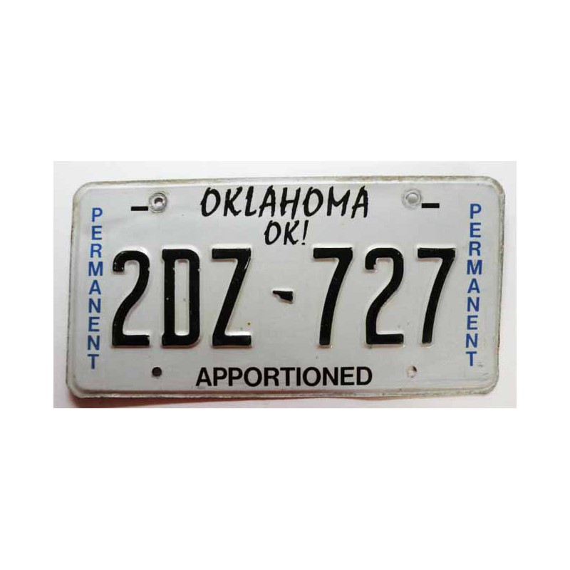 Plaque d Immatriculation USA - Oklahoma ( 790 )