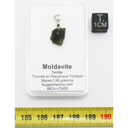 Collier pendentif en Moldavite (Czech République - 0.86 gramme - 027**)