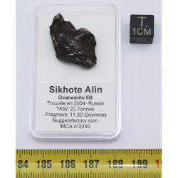 Météorite Sikhote Alin dans une boite Ocahedrite IIB ( Russie - 11.50 grammes - 010 ** )