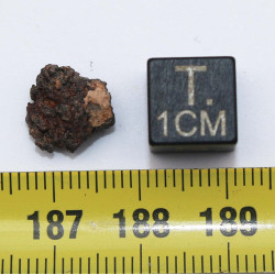 Impactite du cratère de Monturaqui dans une boite (Chili - 0.54 gramme - 003 **)