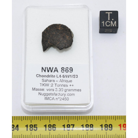 copie de Talon de NWA 869 dans une boite - Chondrite L3/L6 (NWA - 3.3 grammes - 006**)