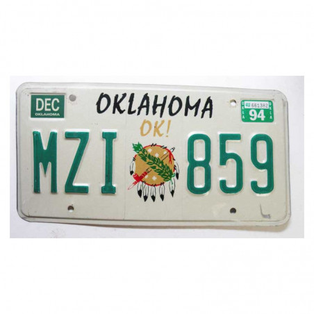 Plaque d Immatriculation USA - Oklahoma ( 964 )