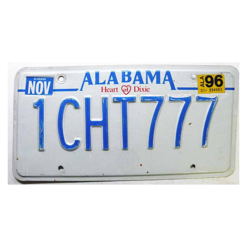 Plaque D'Immatriculation USA - Alabama 2012 ( 1338