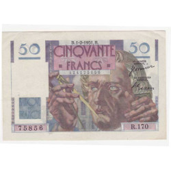 Billet de 50 Francs  le Verrier 01-02-1951 SUP ( 096*  )