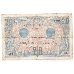 Billet de 20 Francs Bleu 28-03-1906 TTB - (068*)